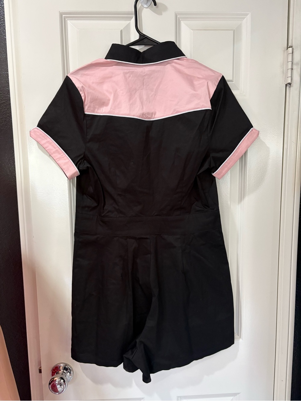 Pinup Rockabilly Black and Pink Western-Style Short Dress Romper - Picture 6 of 6